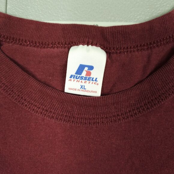 Vintage Russell Athletic Tshirt Mens xl Red Y2K Blank Basic Minimalist Casual - Picture 2 of 6